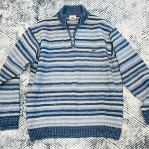 Lacoste Vintage  - Blue Striped Wool Sweater for Men!